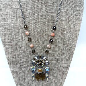 😍NEW Anita K Smokey Quartz & Crystal Necklace